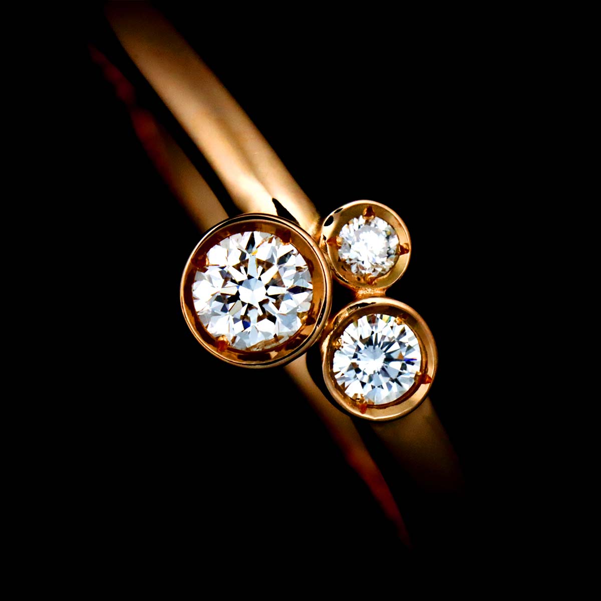 Diamond 0.15ct Ring 18K PG 750 Size4.75-5(US)