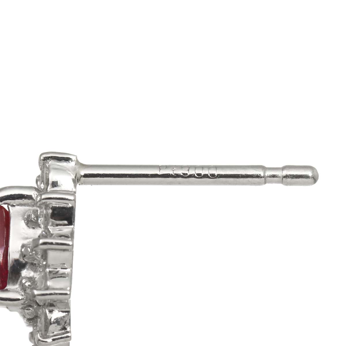 Ruby 0.30ct/0.28ct Diamond 0.14ct/0.14ct Earrings Pierced Pt