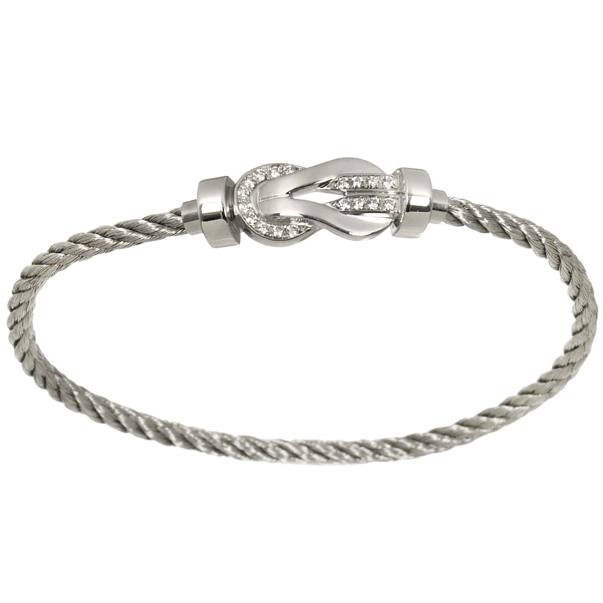 Chance Infini Diamond Bracelet MM 18K White Gold 750 Steel size15
