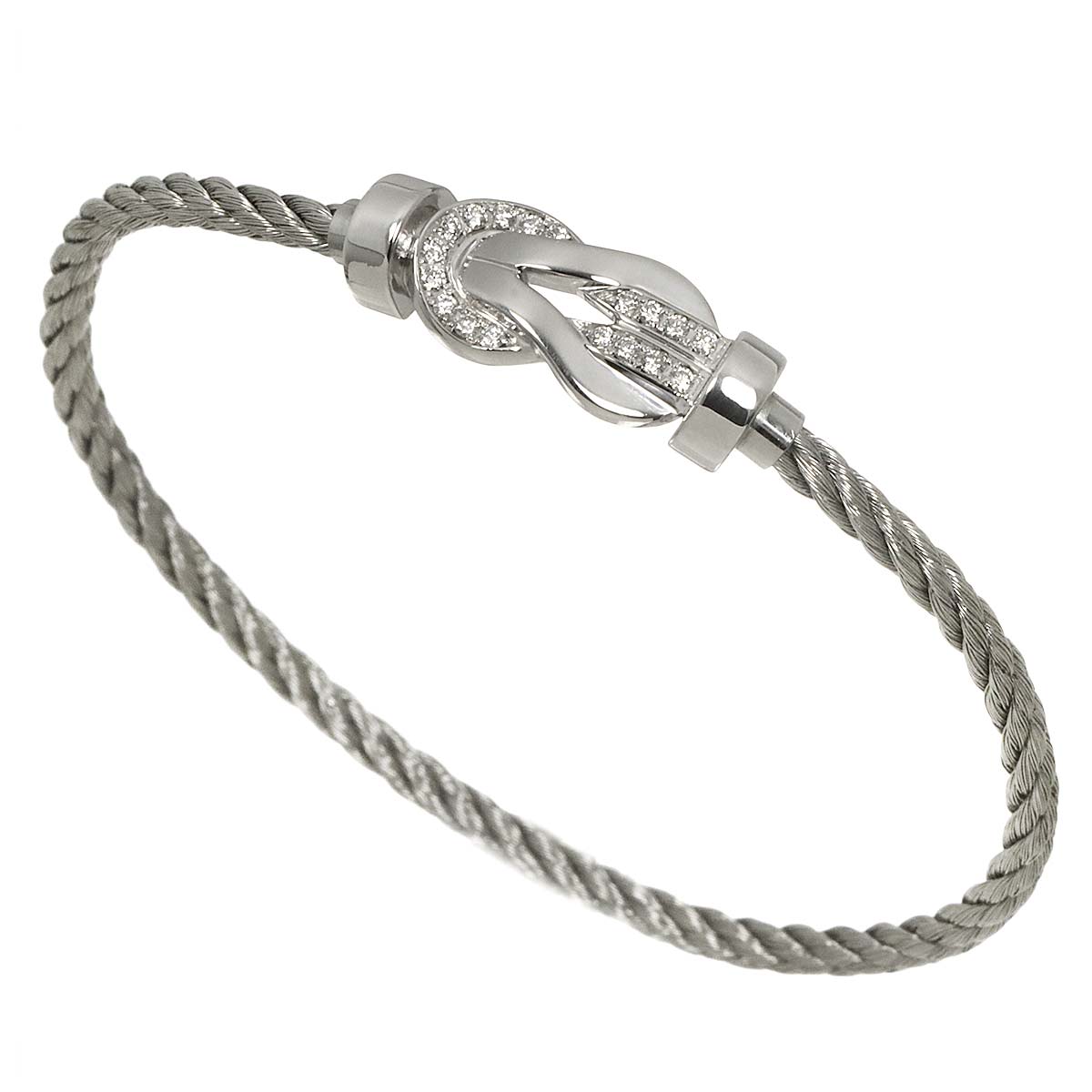 Chance Infini Diamond Bracelet MM 18K White Gold 750 Steel size15