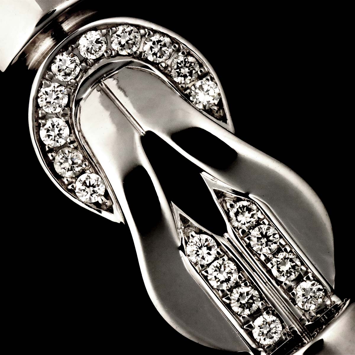 Chance Infini Diamond Bracelet MM 18K White Gold 750 Steel size15