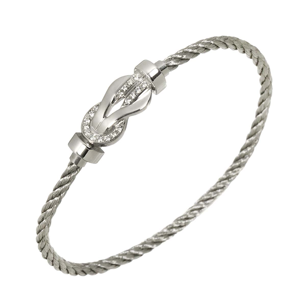 Chance Infini Diamond Bracelet MM 18K White Gold 750 Steel size15