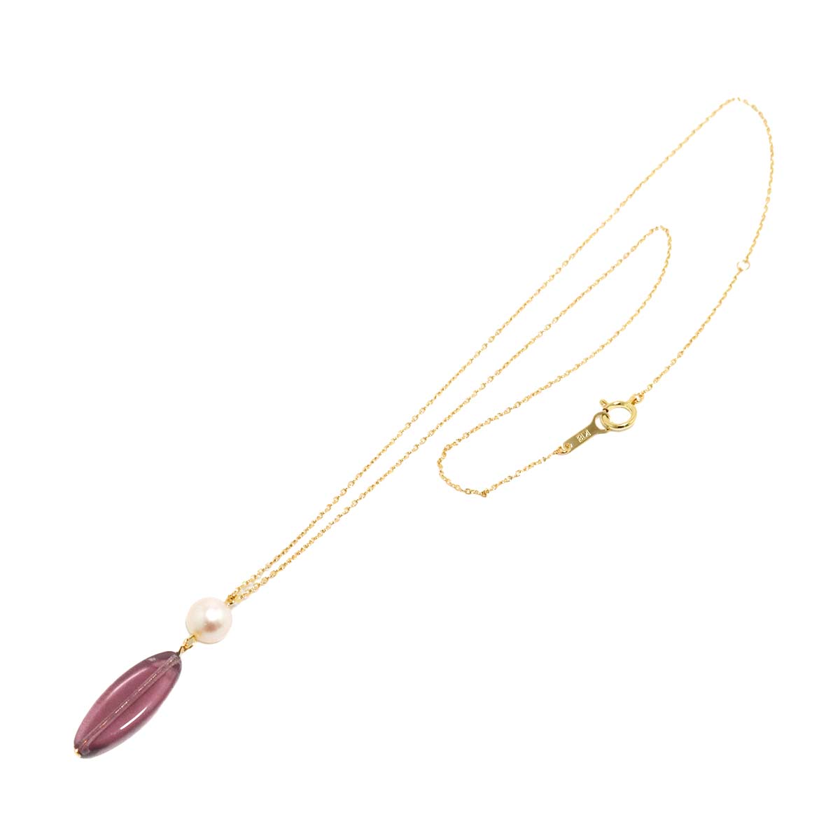 Akoya Pearl 6.9mm Tourmaline Necklace 18K YG 750