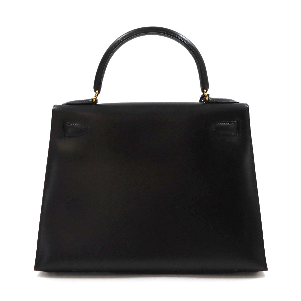 Kelly 28 Box carf Black 2way Hand Shoulder Bag Vintage Purse