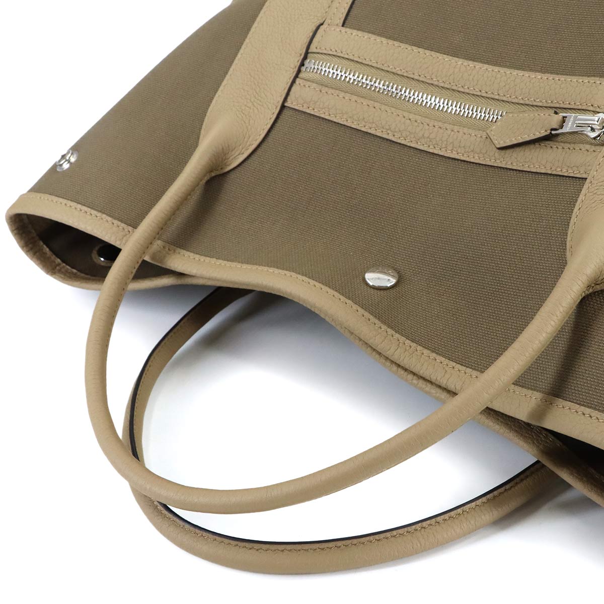 Garden Party Pockets Vertical Bag Toile Militaire Beige marfa