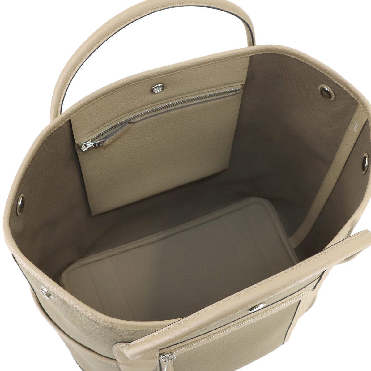 Garden Party Pockets Vertical Bag Toile Militaire Beige marfa