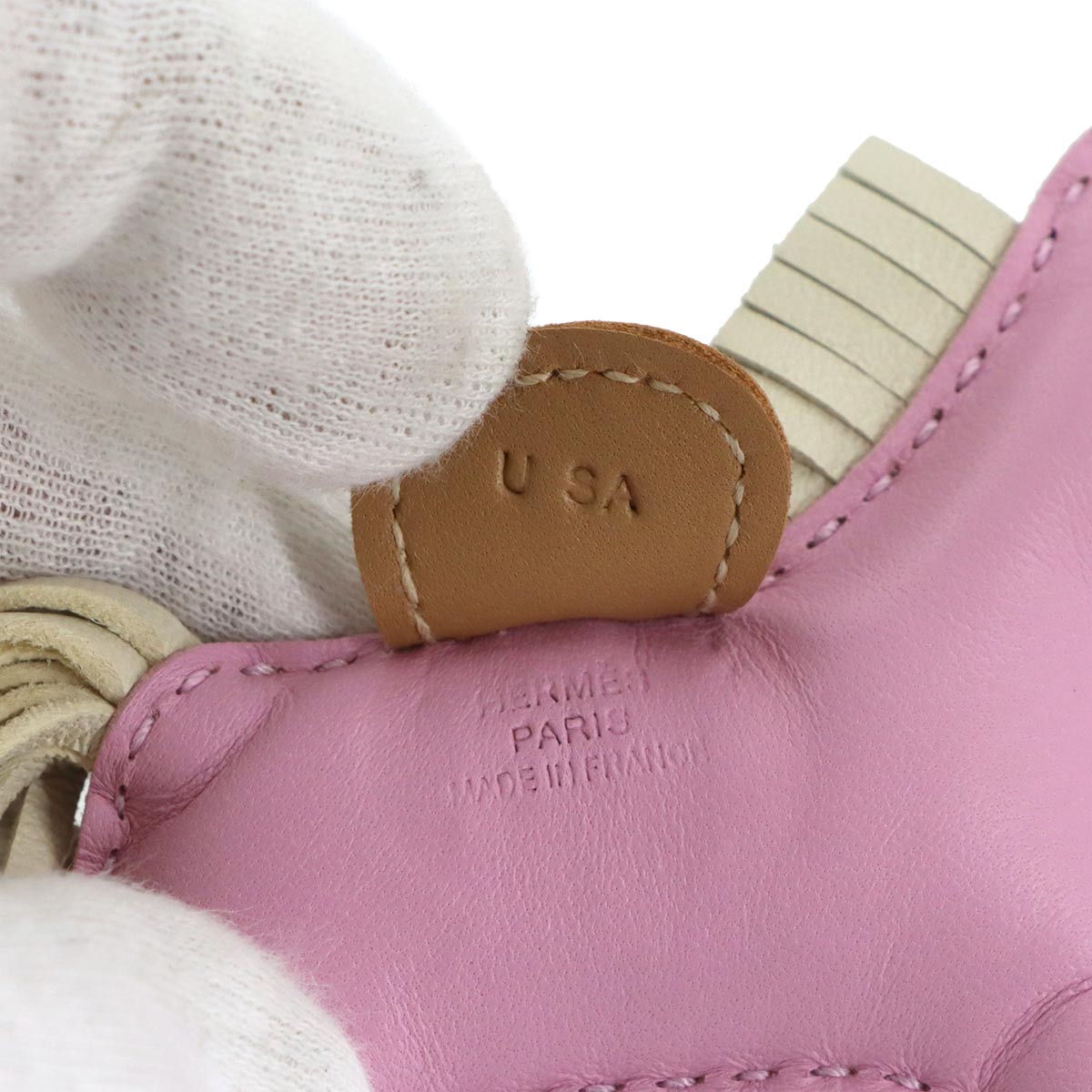 Rodeo PM Bag Charm Agneau Milo Mauve sylvestre Craie
