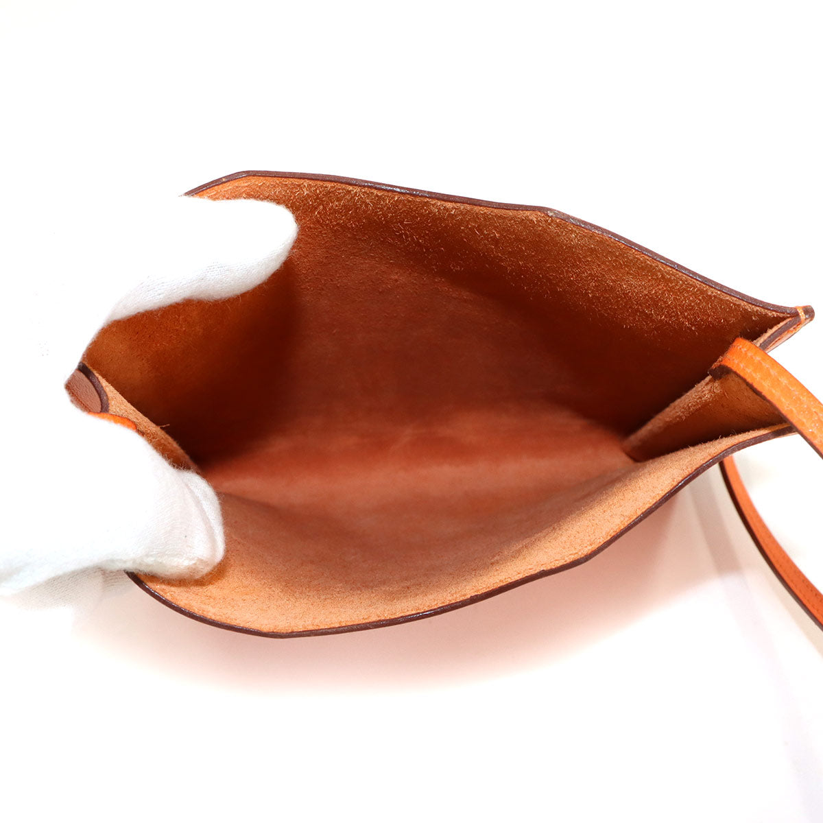 Onimaitou Shoulder Bag Box Calf Orange Purse Pochette