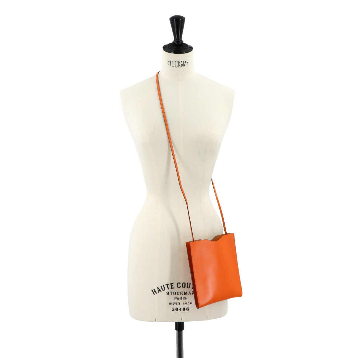 Onimaitou Shoulder Bag Box Calf Orange Purse Pochette