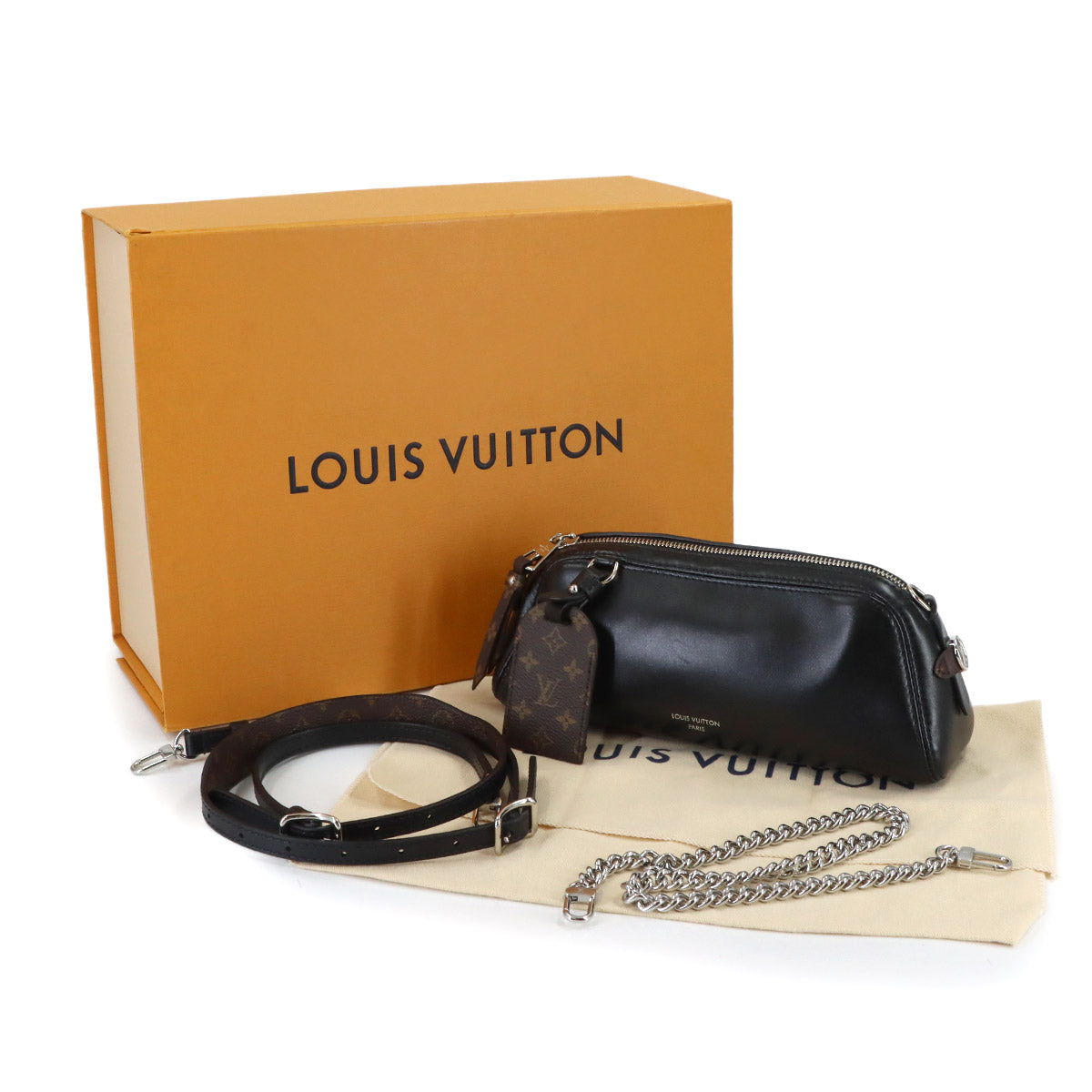 Pochette Vibe Hand Shoulder Bag Leather Black M14544