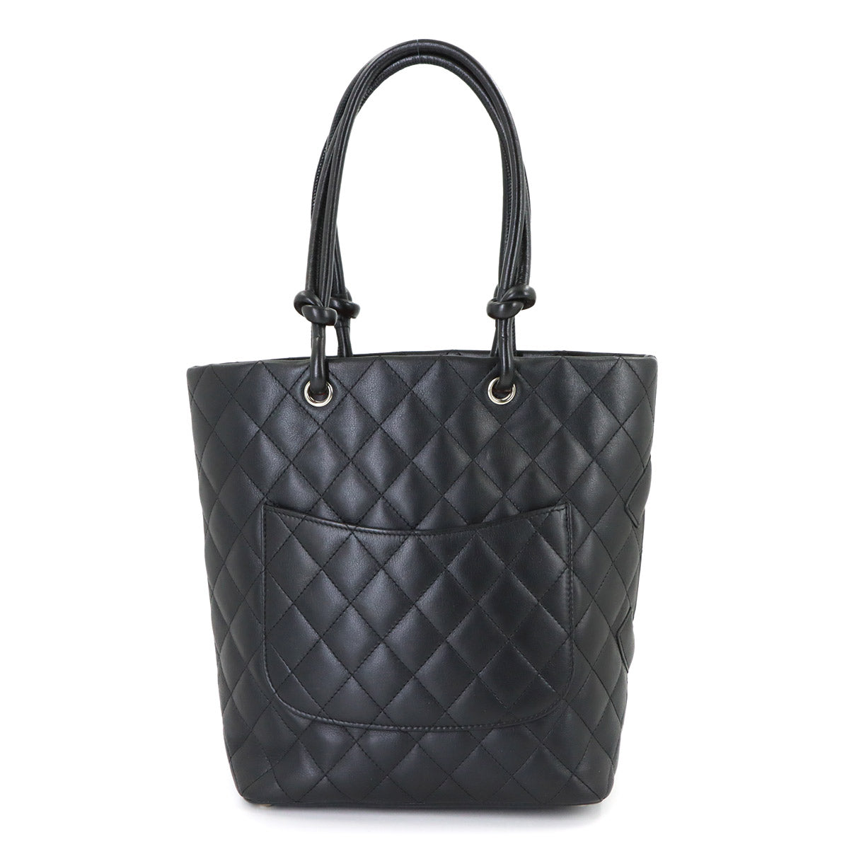 Cambon Line Medium Tote Bag Leather Black A25167 Purse