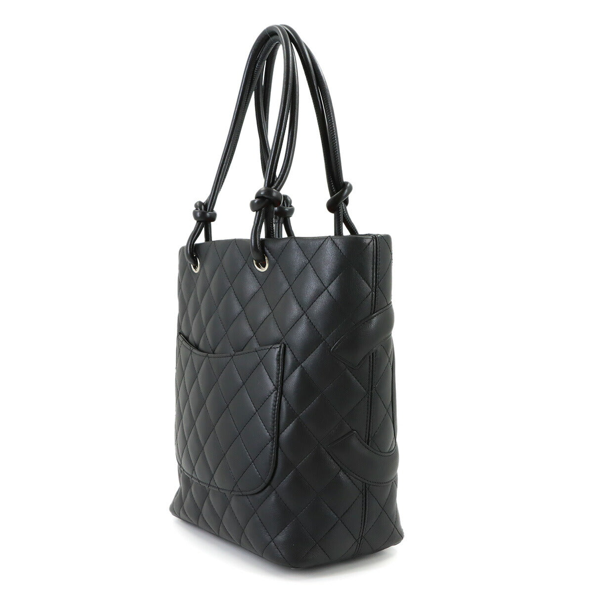 Cambon Line Medium Tote Bag Leather Black A25167 Purse