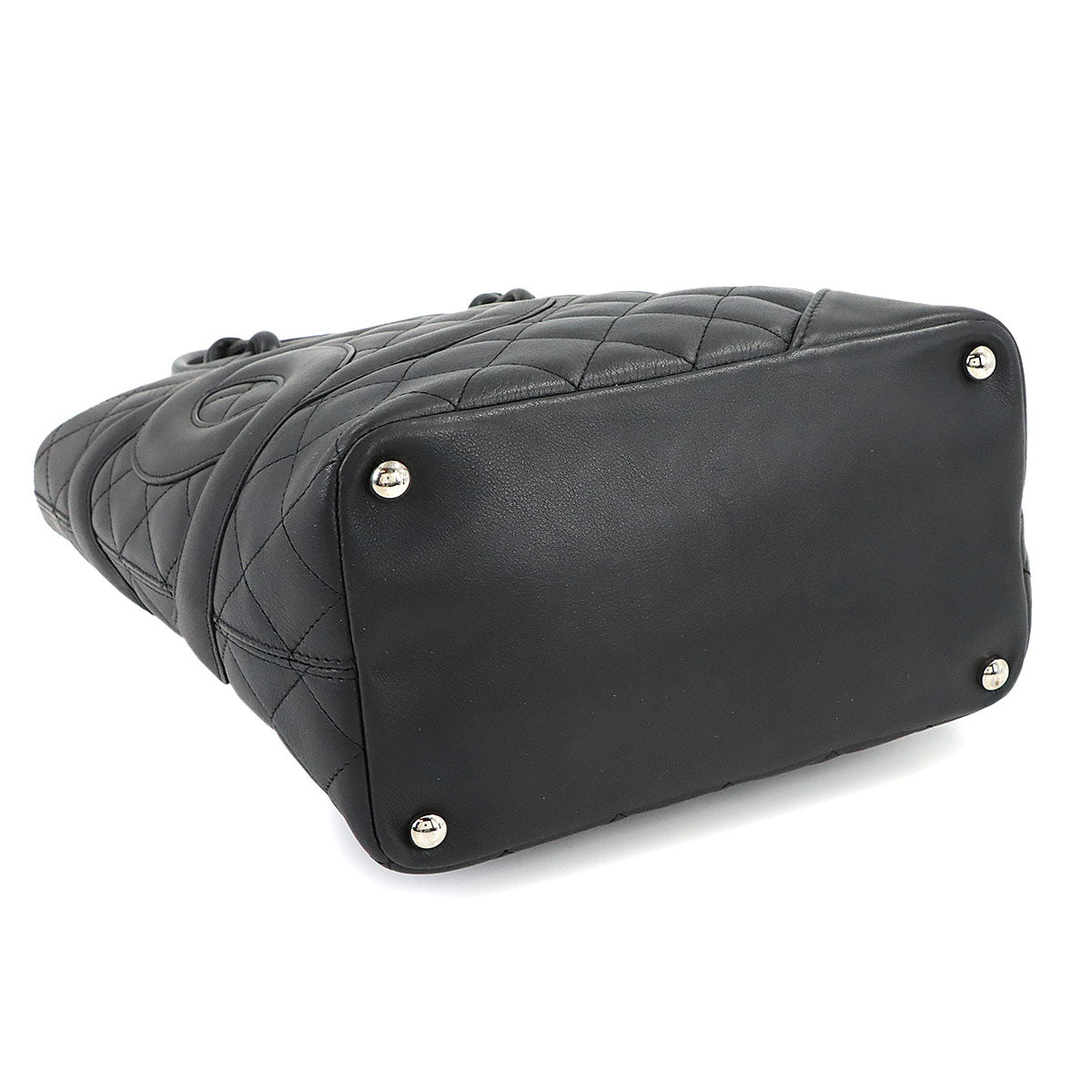 Cambon Line Medium Tote Bag Leather Black A25167 Purse