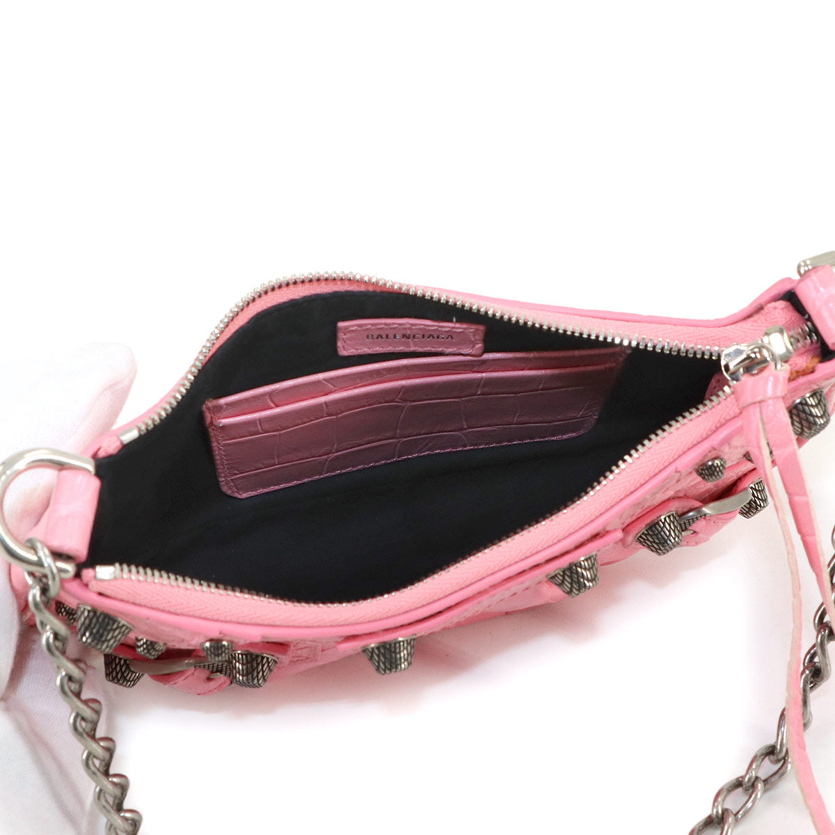 Le Cagole Mini Chain Hand Shoulder Bag Pink 695814