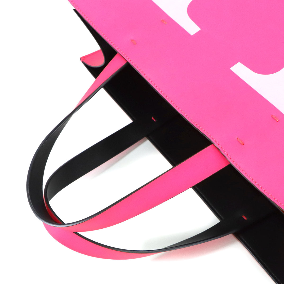 BALENCIAGA V Logos Large Tote Bag Leather Pink