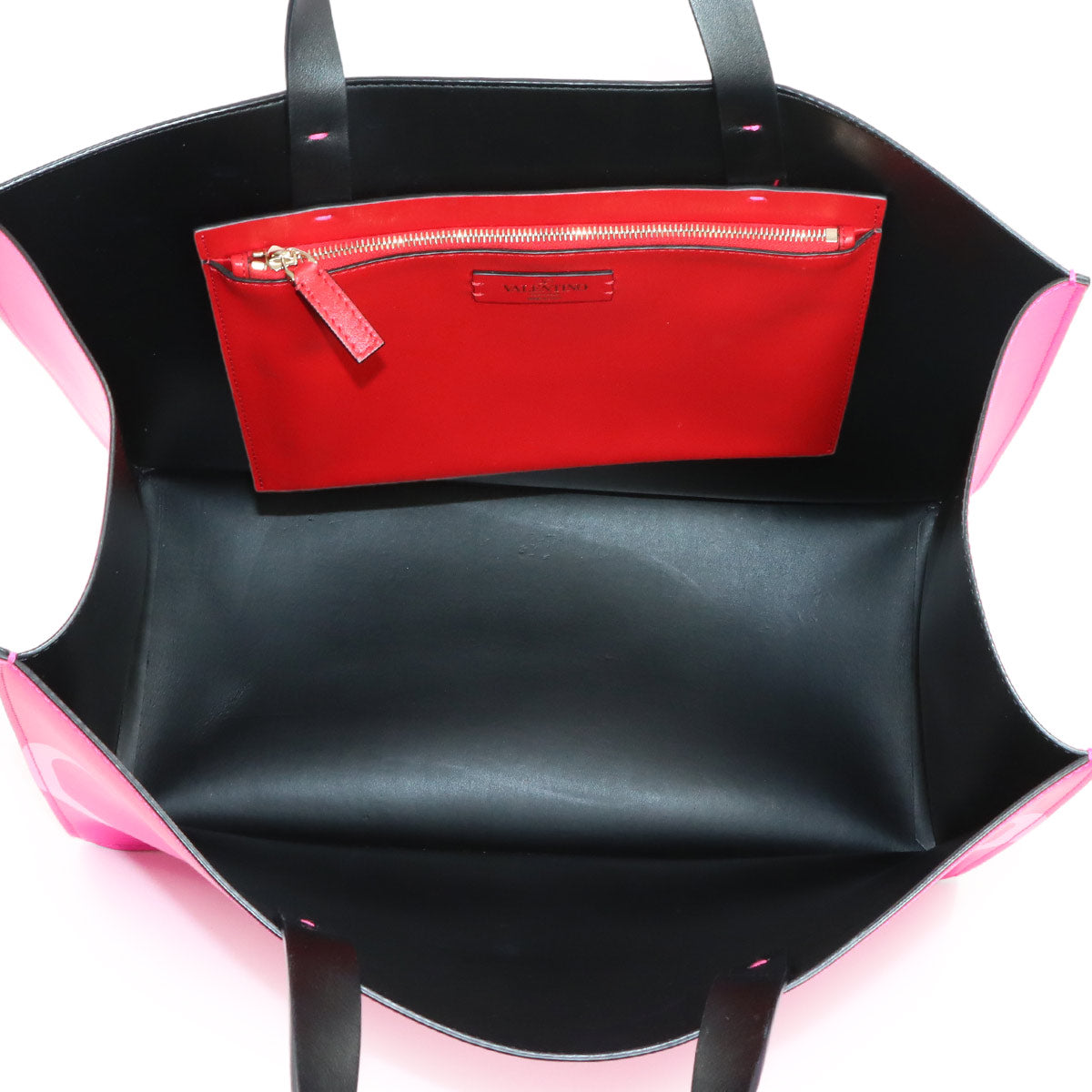 BALENCIAGA V Logos Large Tote Bag Leather Pink