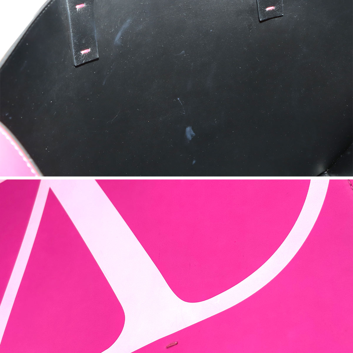 BALENCIAGA V Logos Large Tote Bag Leather Pink