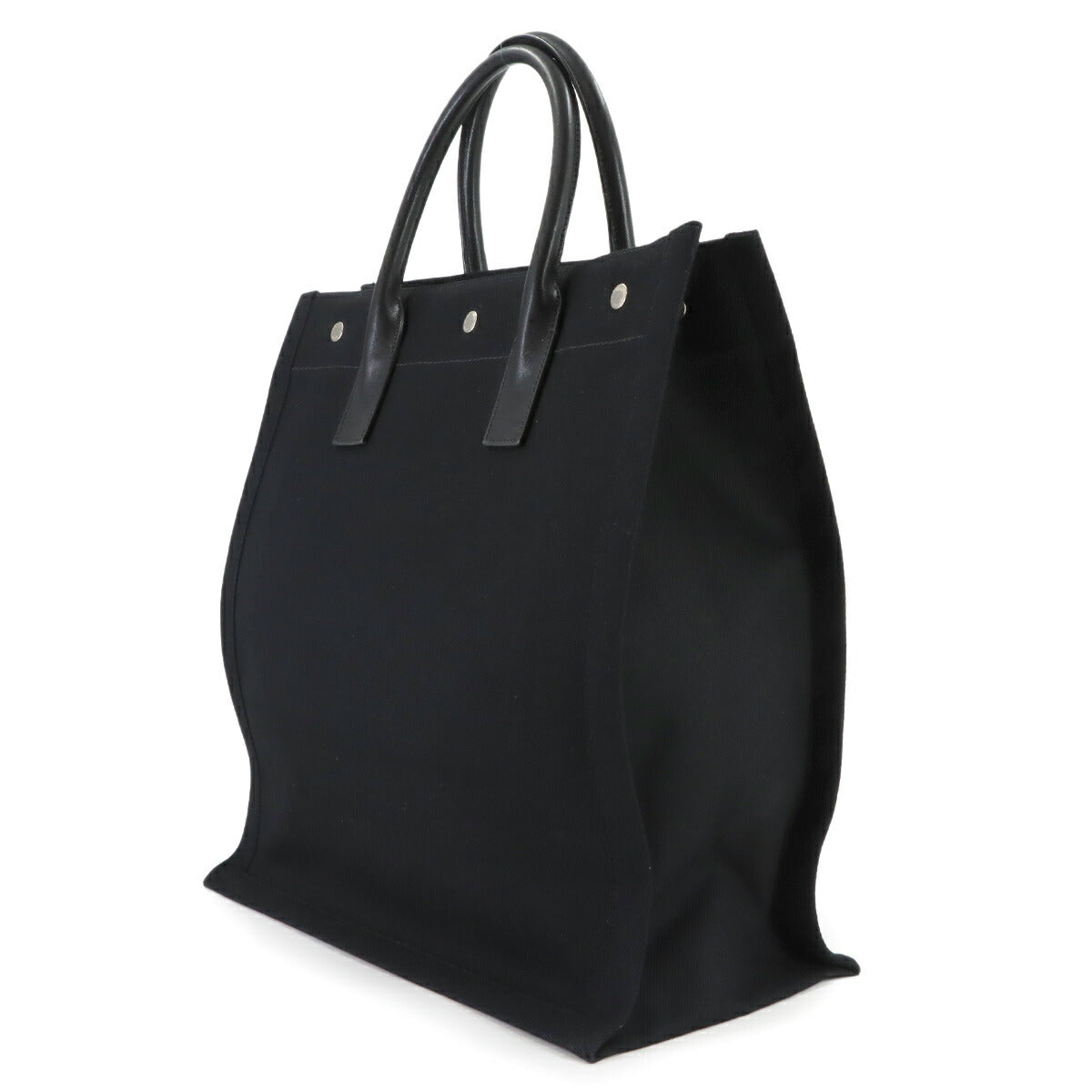 Rive Gauche Tote Bag Canvas Leather Black White 632539