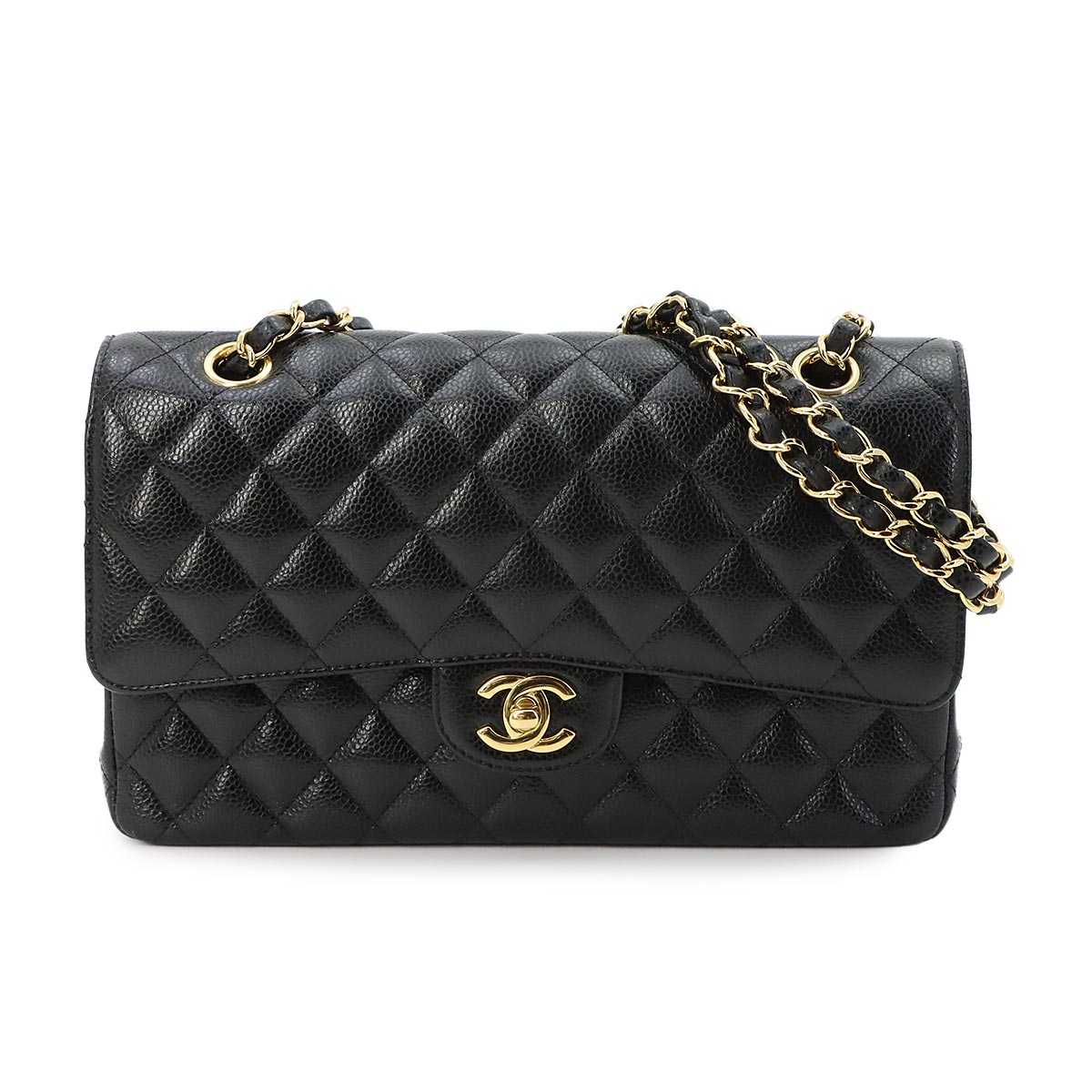 Matelasse 25 Chain Shoulder Bag Leather Black A01112