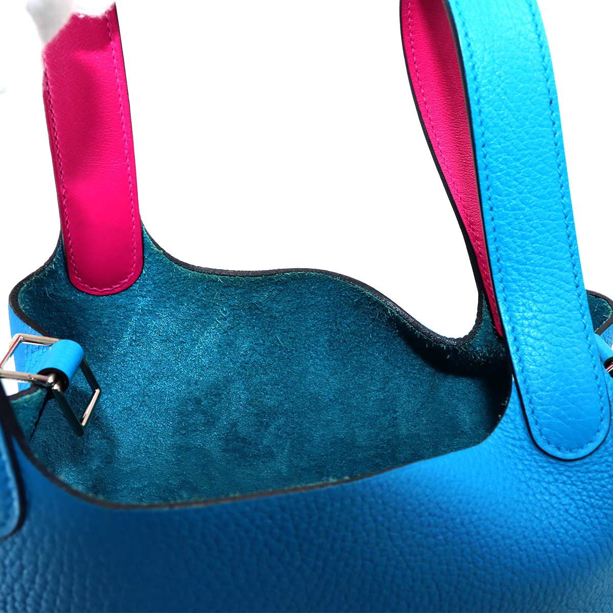 Picotin Lock Eclat PM Hand Bag Traurillon Clemence Blue Fride