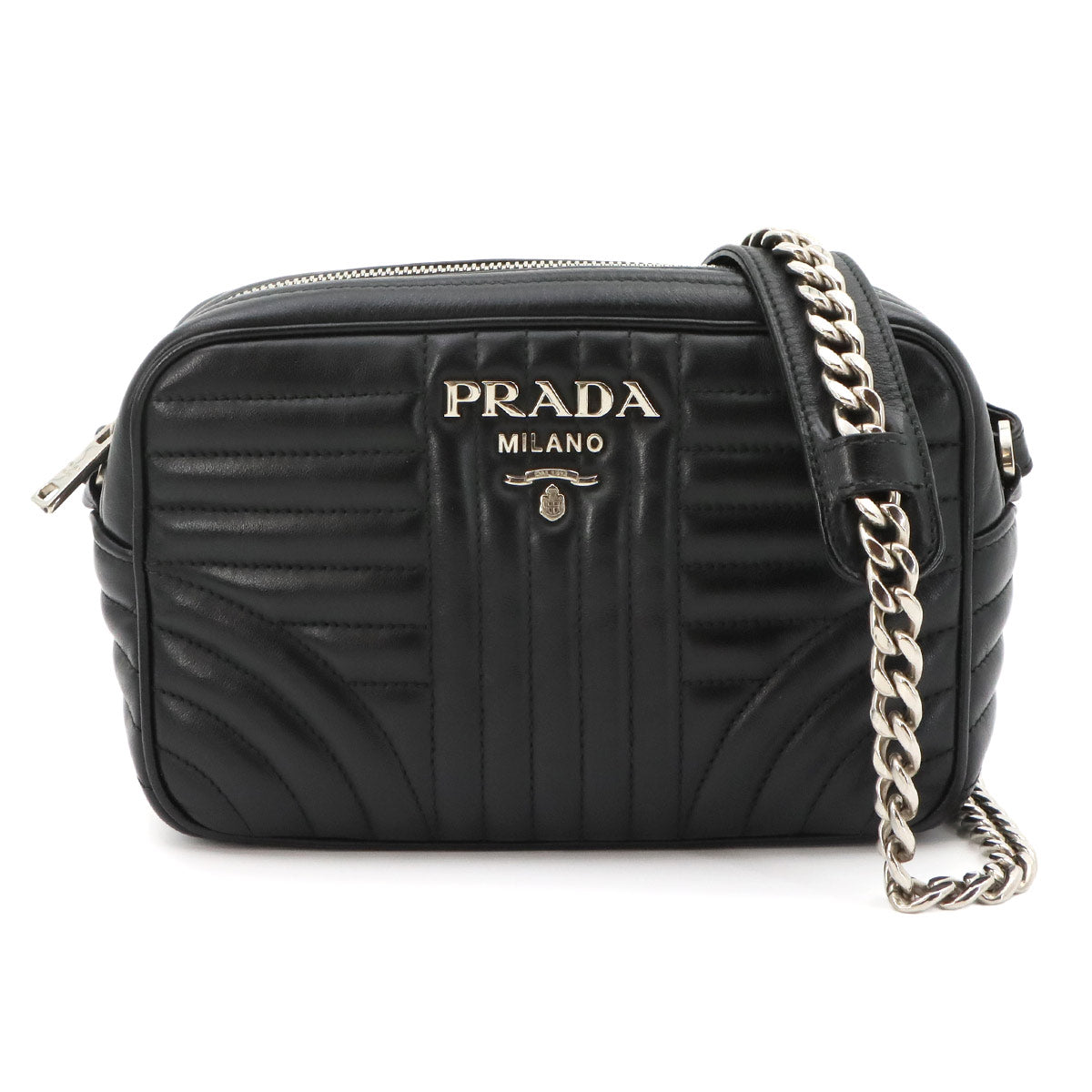 Diagramme Chain Shoulder Bag Leathear Nero Black 1BH083 Purse
