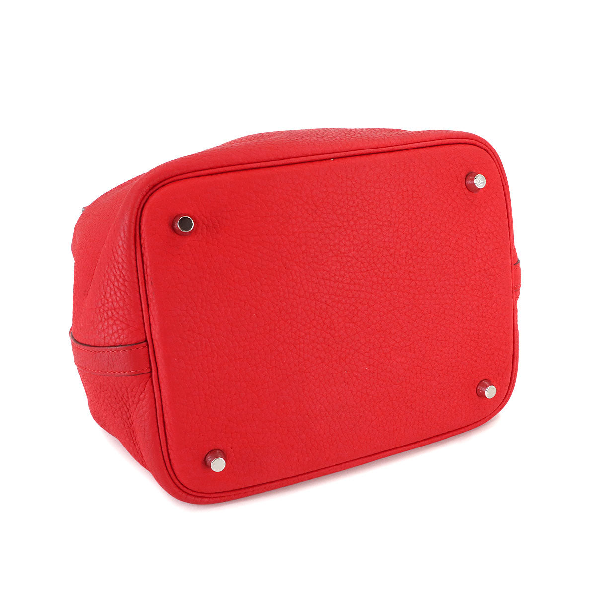 Picotin Lock MM Hand Bag Taurillon Clemence Rouge tomate