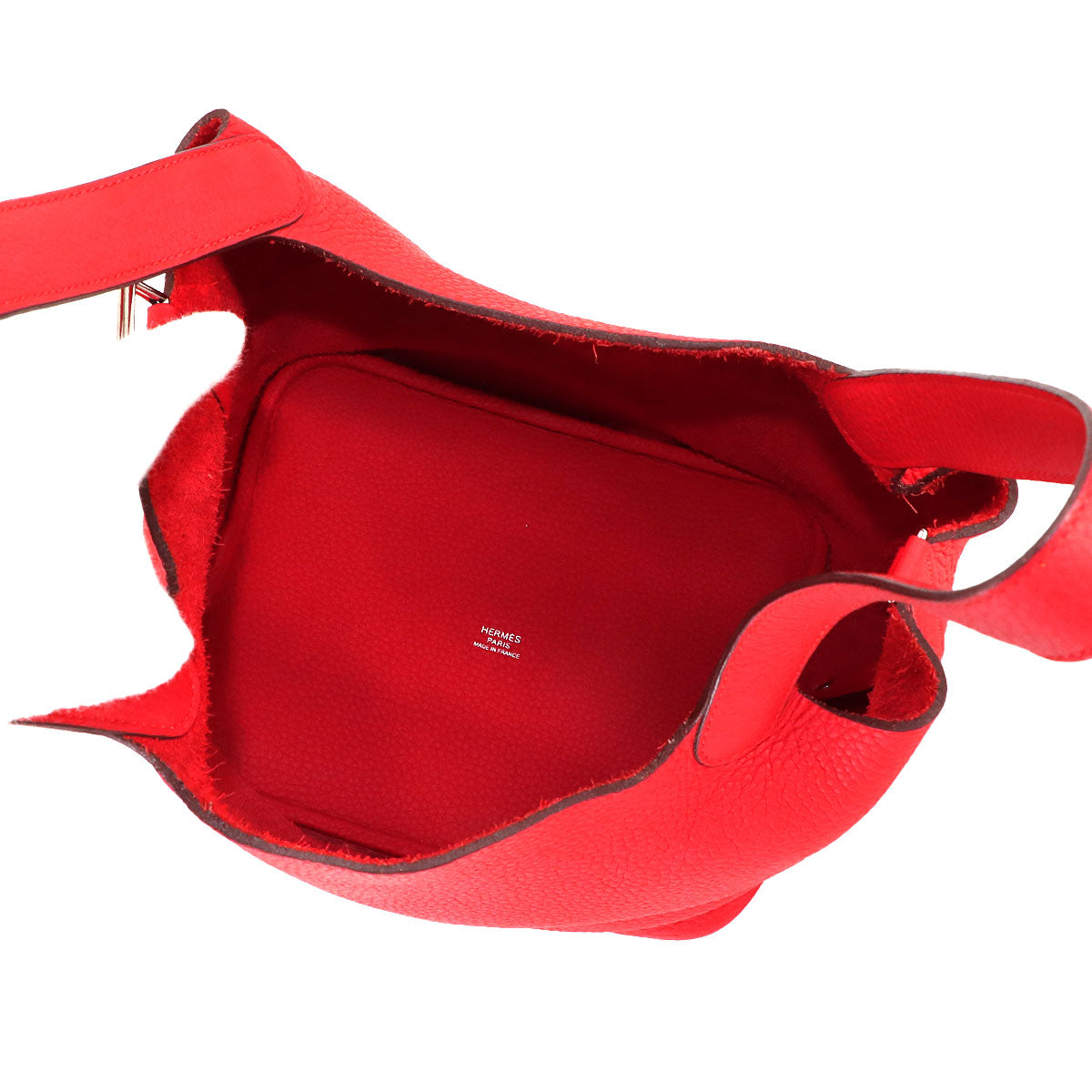 Picotin Lock MM Hand Bag Taurillon Clemence Rouge tomate