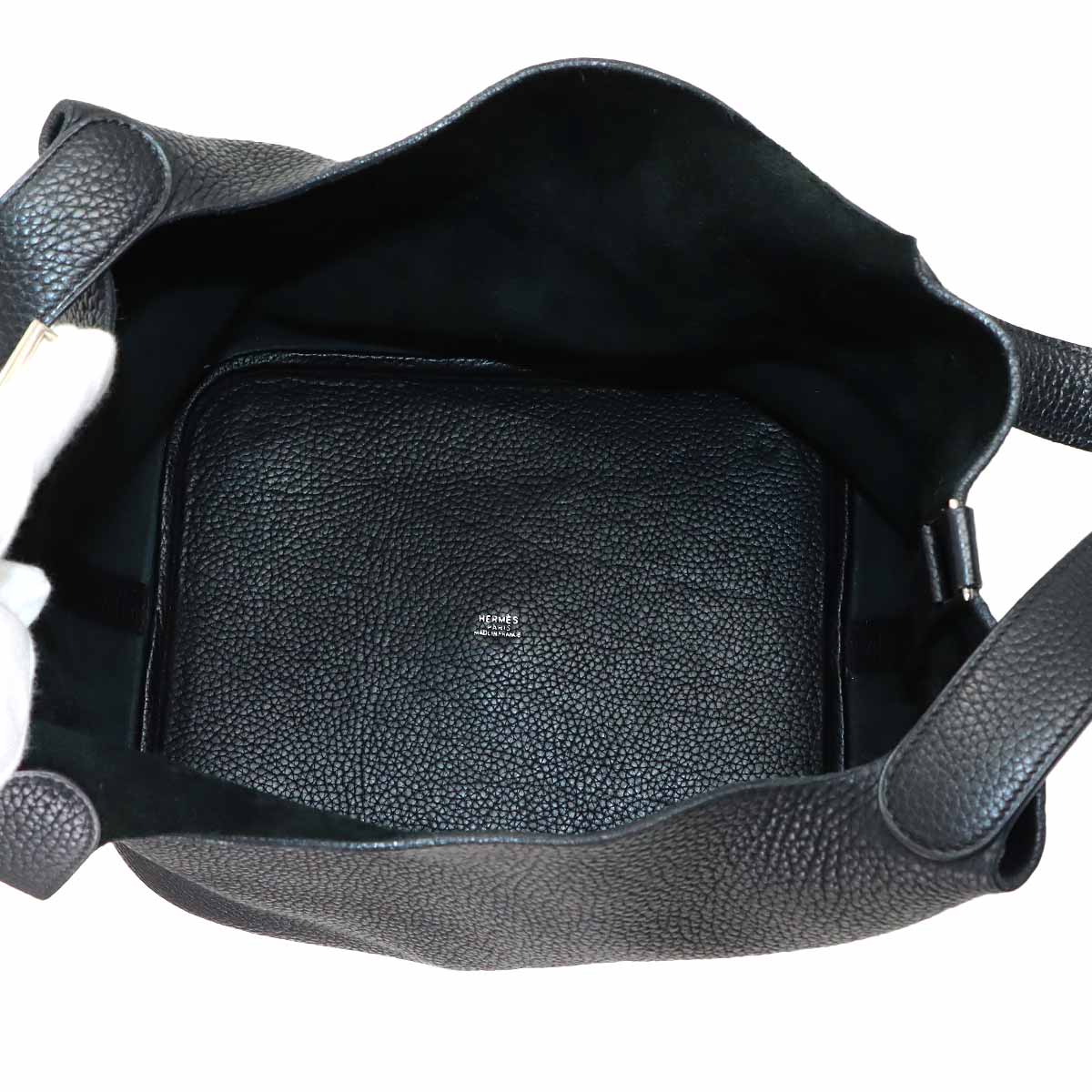 Picotin GM Hand Bag Taurillon Clemence Black Purse