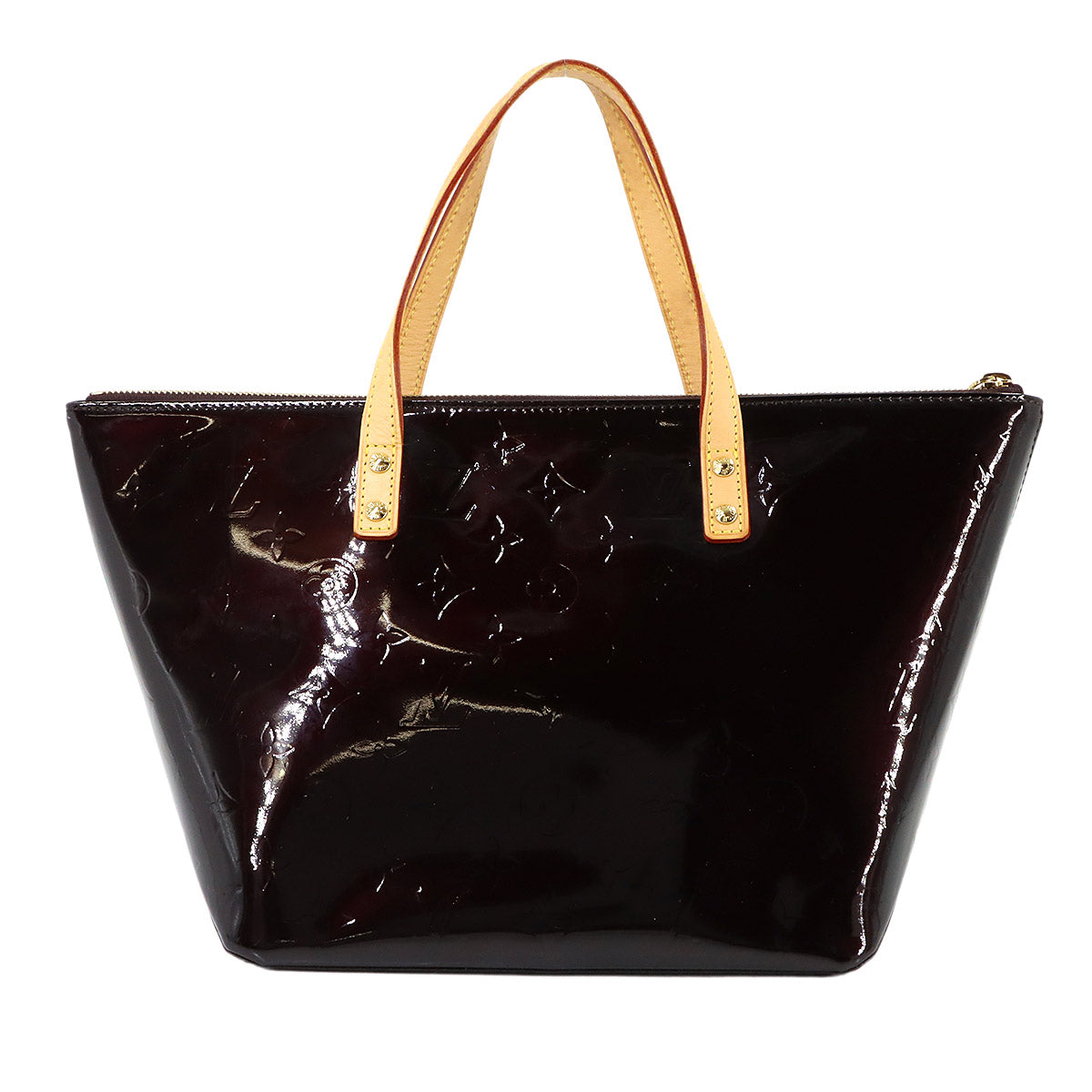 Monogram Vernis Bellevue PM Tote Bag Enamel Amarante