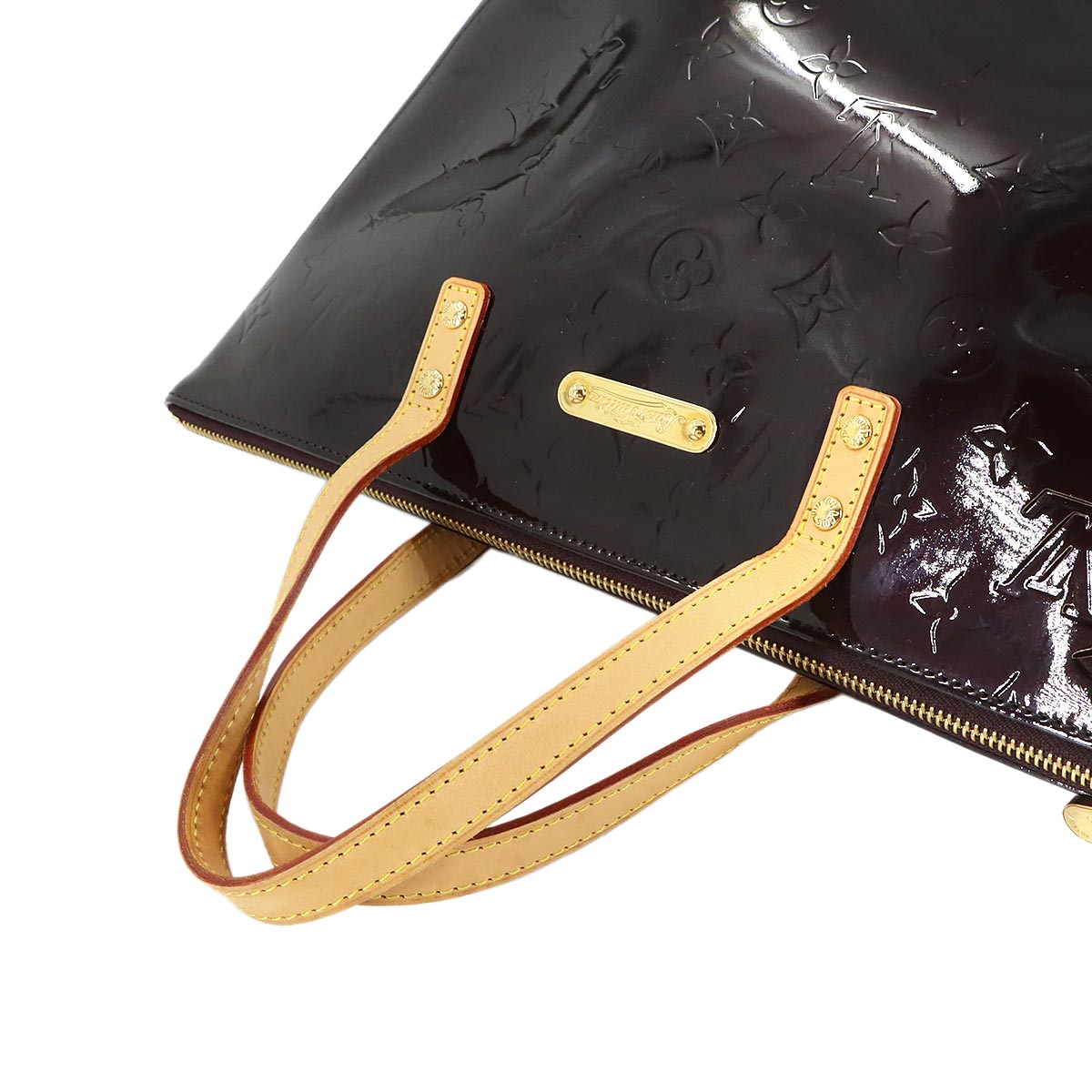 Monogram Vernis Bellevue PM Tote Bag Enamel Amarante