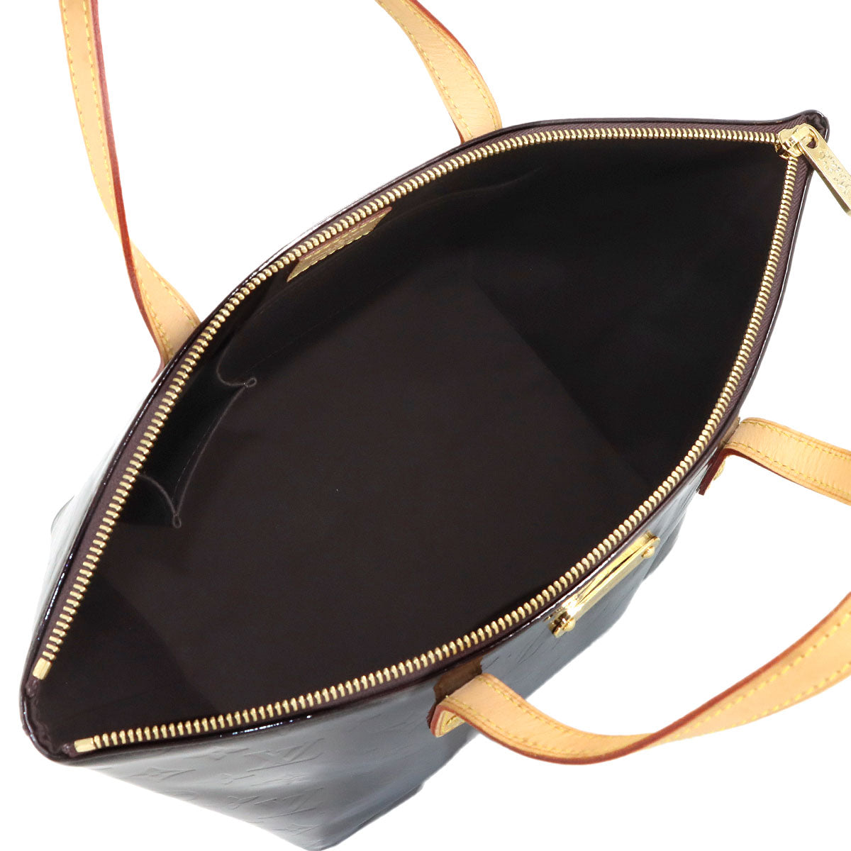 Monogram Vernis Bellevue PM Tote Bag Enamel Amarante