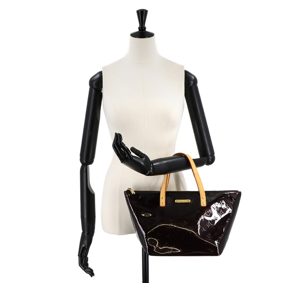 Monogram Vernis Bellevue PM Tote Bag Enamel Amarante