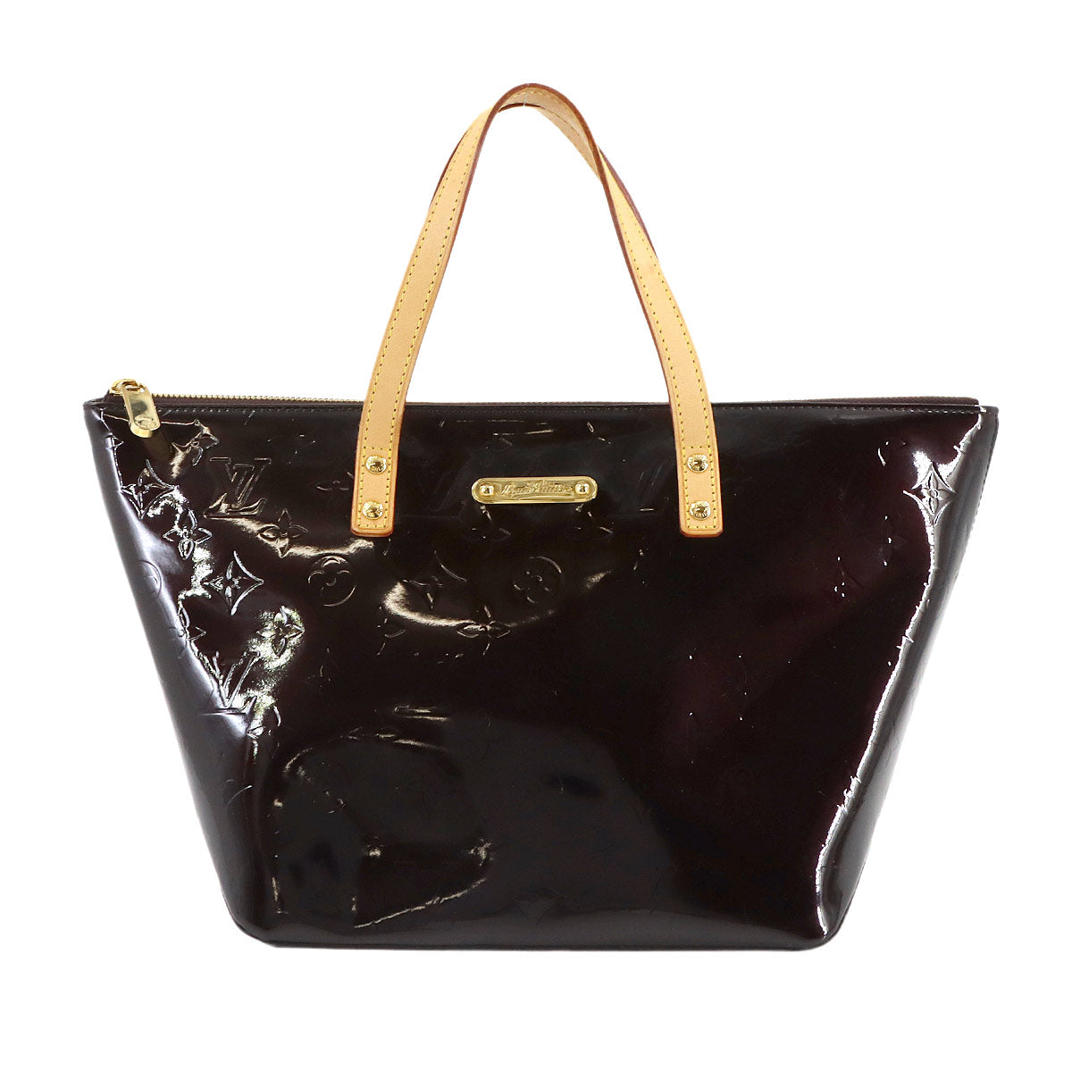Monogram Vernis Bellevue PM Tote Bag Enamel Amarante