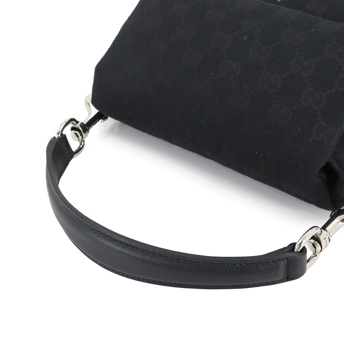 GG Canvas 2way Hand Bag Leather Black 821617 Purse