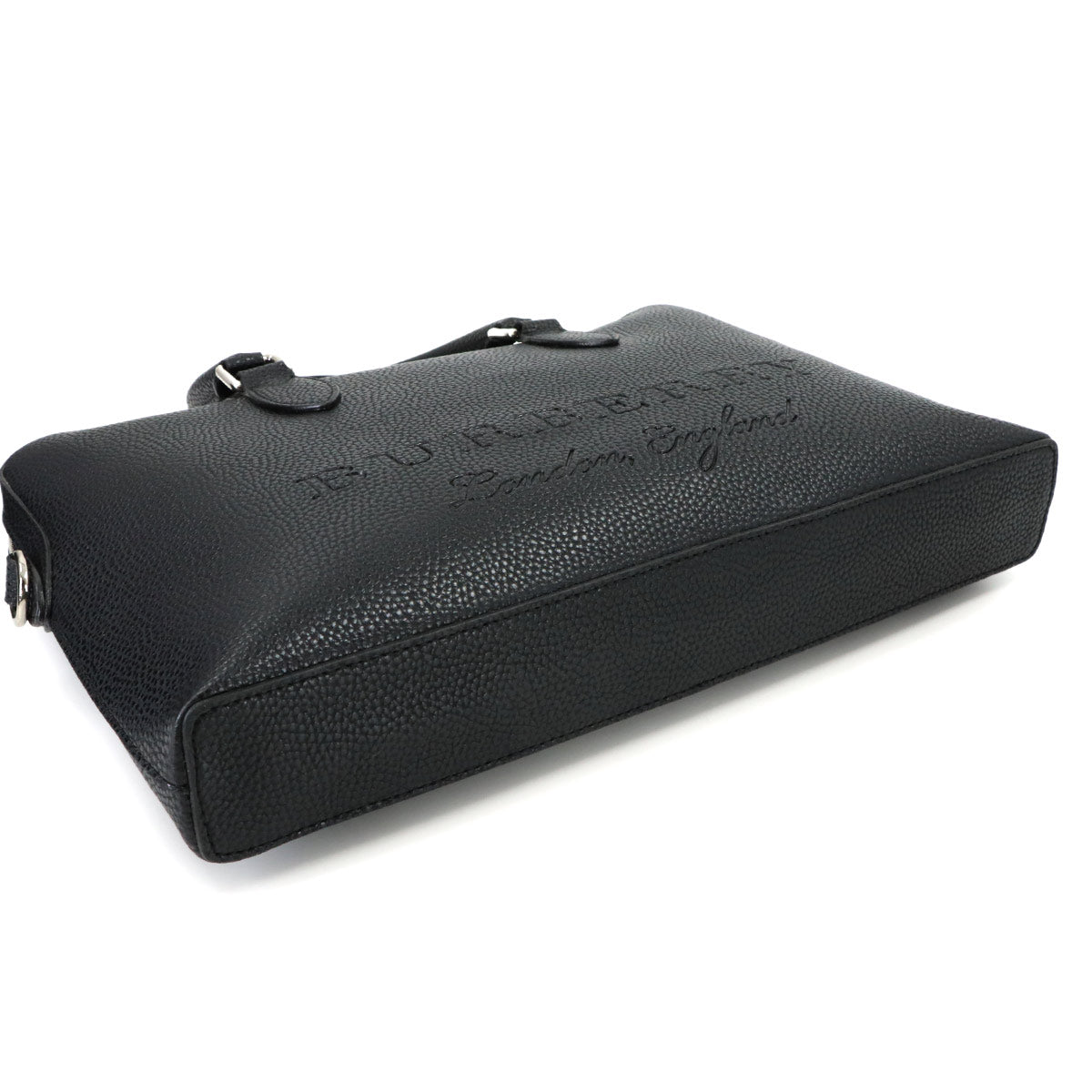 2way Briefcase Shoulder Bag Leather Black Embossed