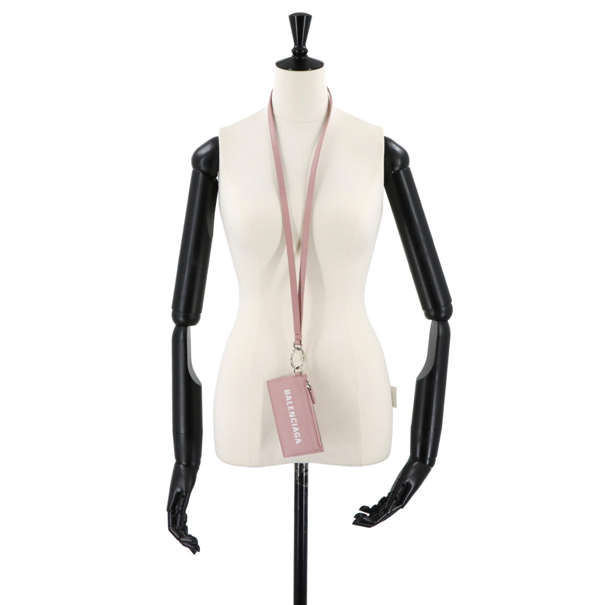 Cash Key ring Card Coin Case Leather Pink 594548