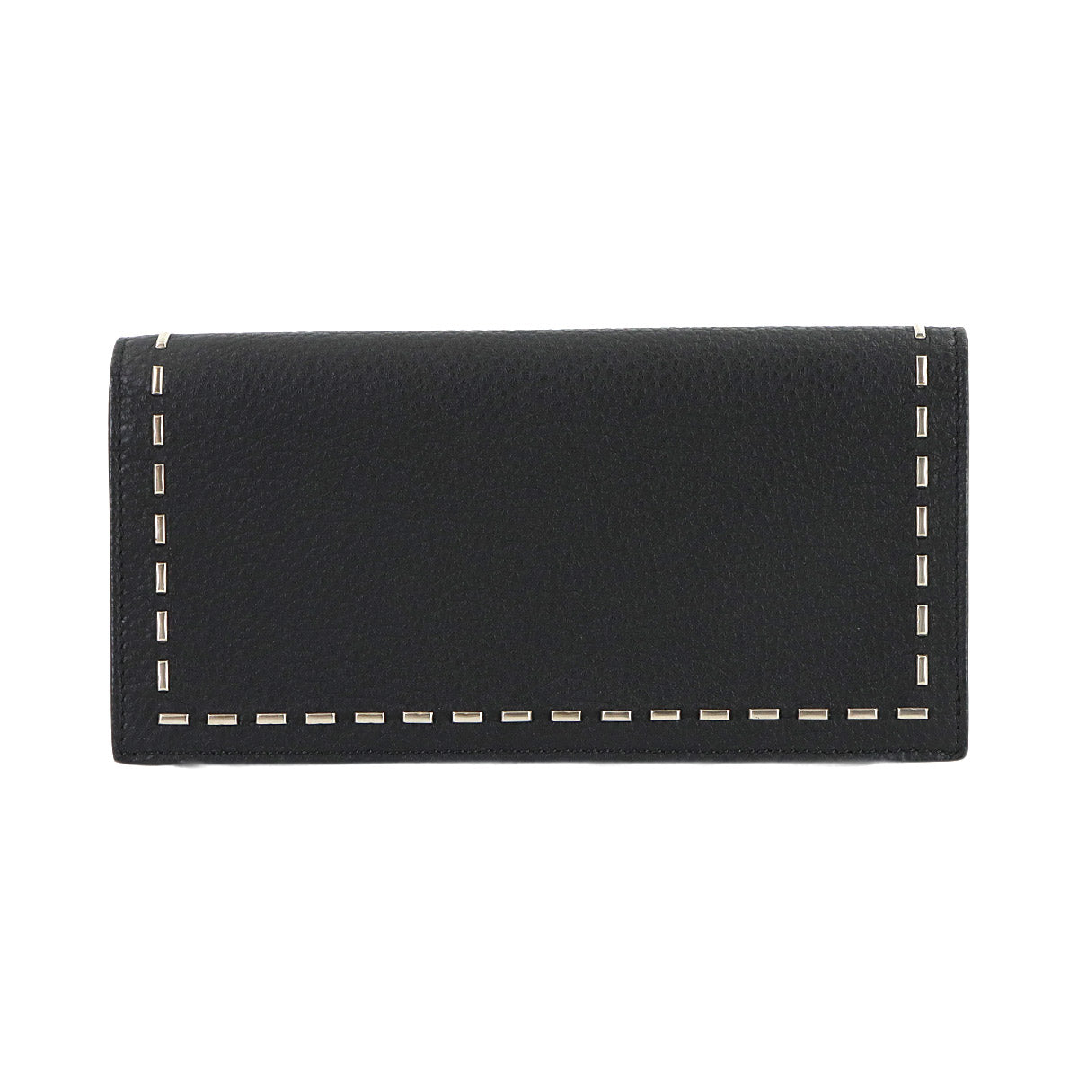Selleria Long Wallet Leather Black 7M0186 Metal stitch
