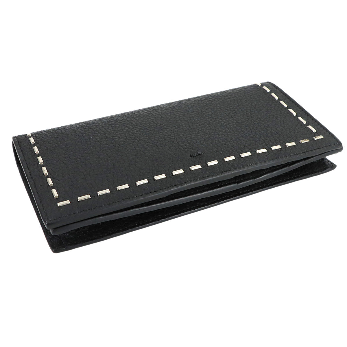 Selleria Long Wallet Leather Black 7M0186 Metal stitch