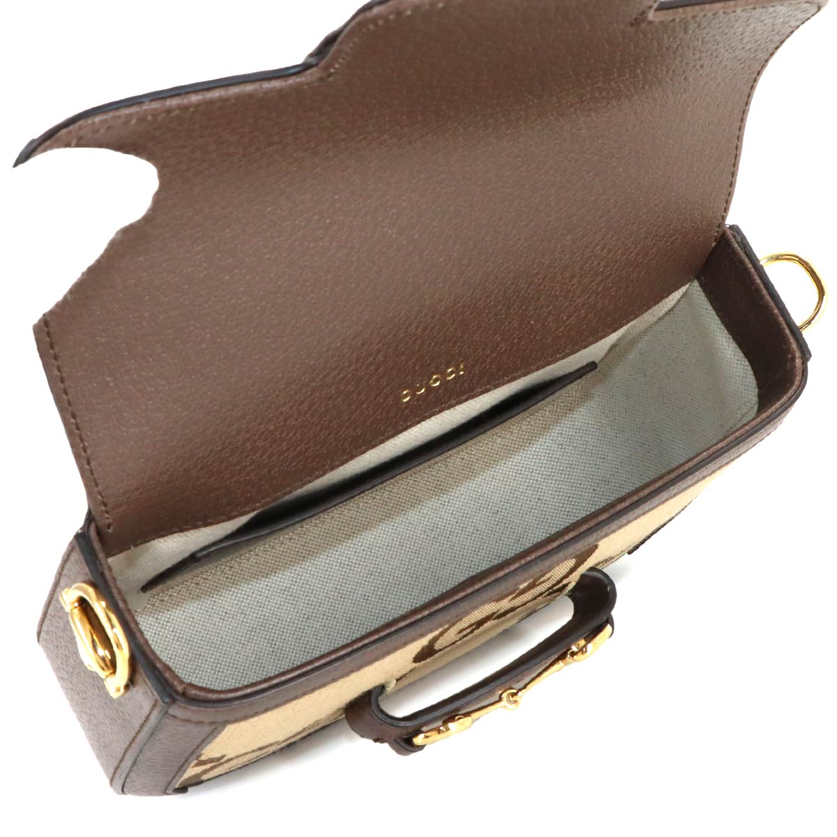 Horsebit 1955 Shoulder Bag Jumbo GG Canvas Leather 656574