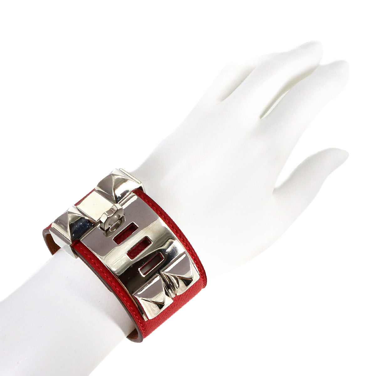 Collier De Chien Bangle Veau Epsom Rouge Casaque Bracelet