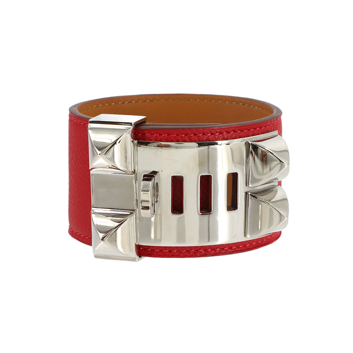 Collier De Chien Bangle Veau Epsom Rouge Casaque Bracelet