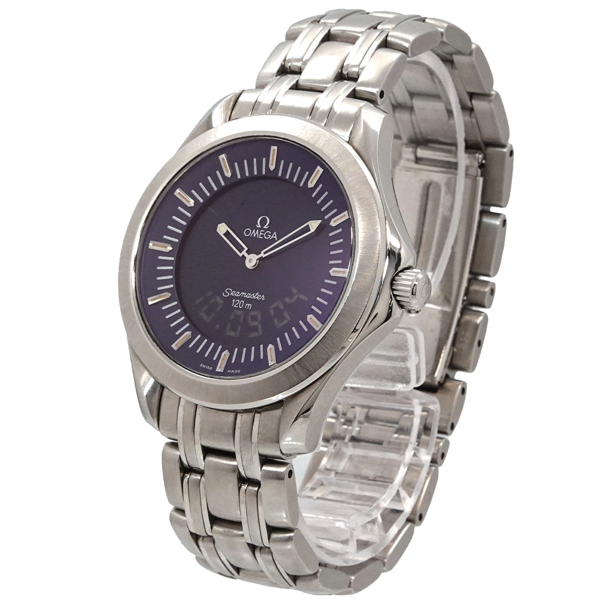 Seamaster 120 2521 81 Quartz Navy Dial Mens Wrist Watch