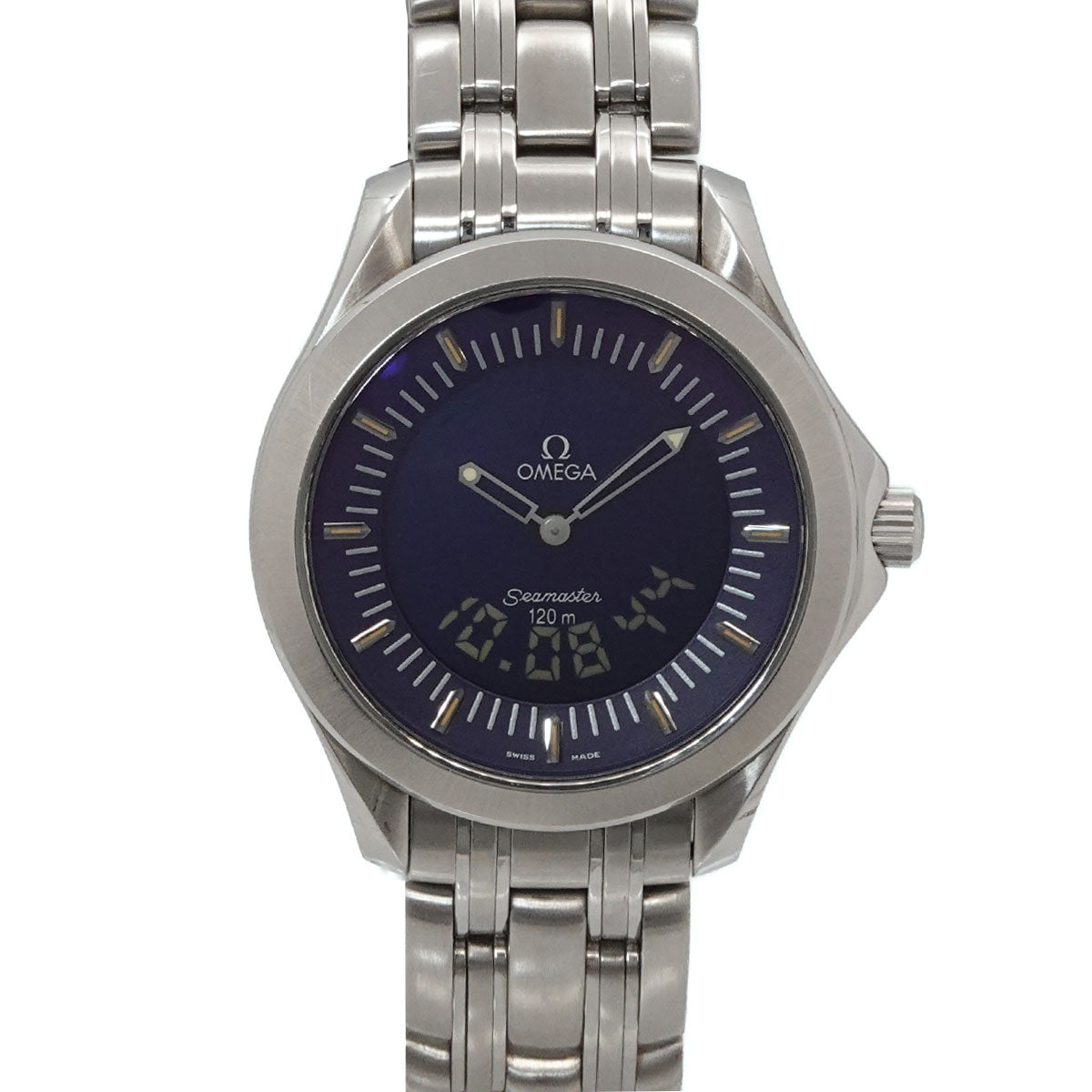 Seamaster 120 2521 81 Quartz Navy Dial Mens Wrist Watch
