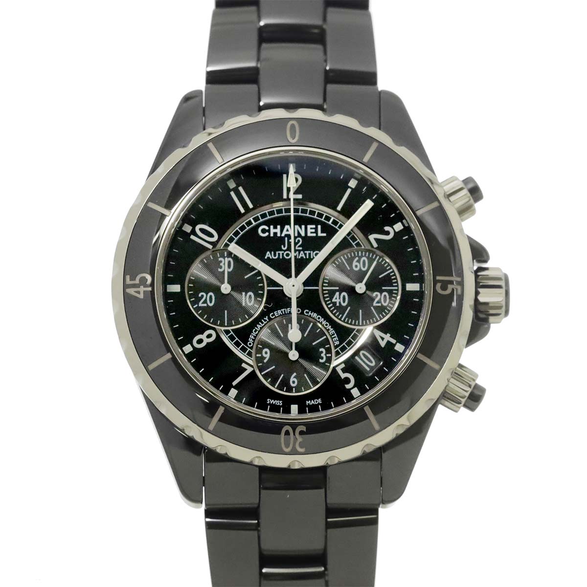 J12 41mm Chronograph H0940 Date Automatic Black Dial Mens