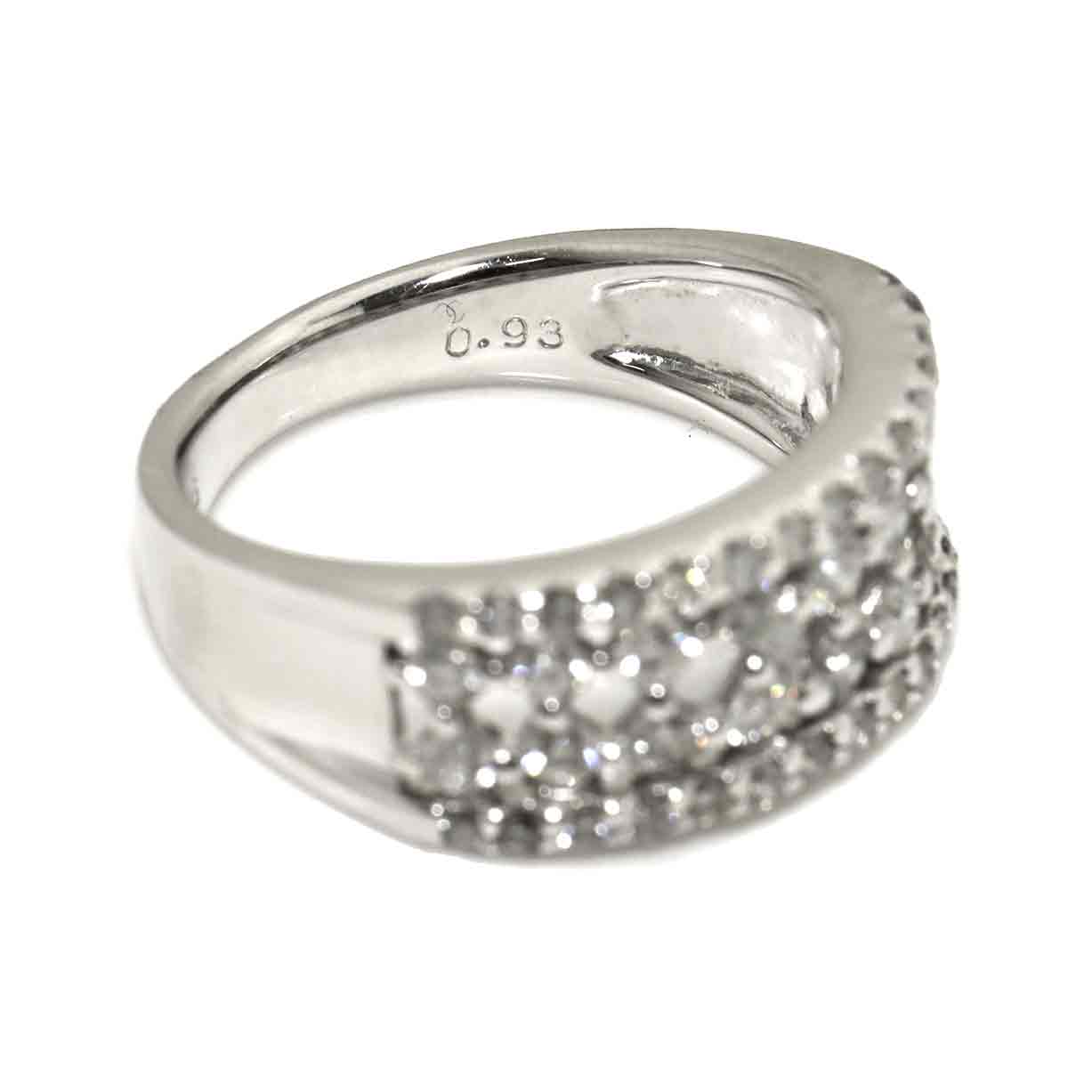 Diamond 0.93ct Ring 14K K14 WG White Gold size5.75-6(US)
