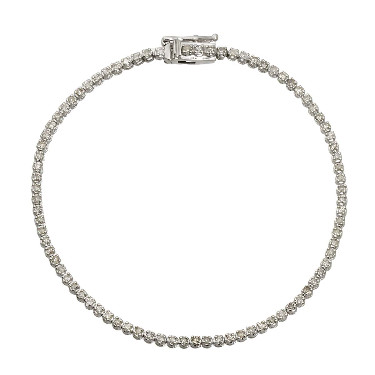 Diamond 1.00ct Bracelet 18K K18 WG White Gold 750
