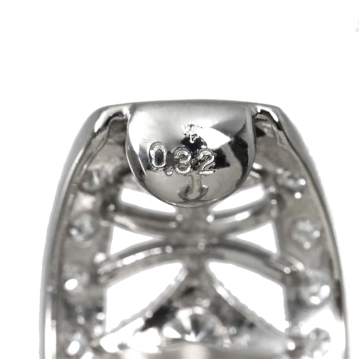 Diamond 0.32ct/0.32ct Earrings Clip on Platinum 14K White Gold 585