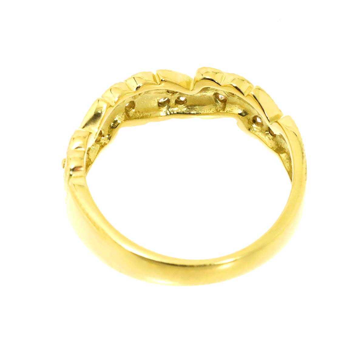 Diamond 0.20ct Ring 18K YG Yellow Gold 750 Size5.75-6(US)