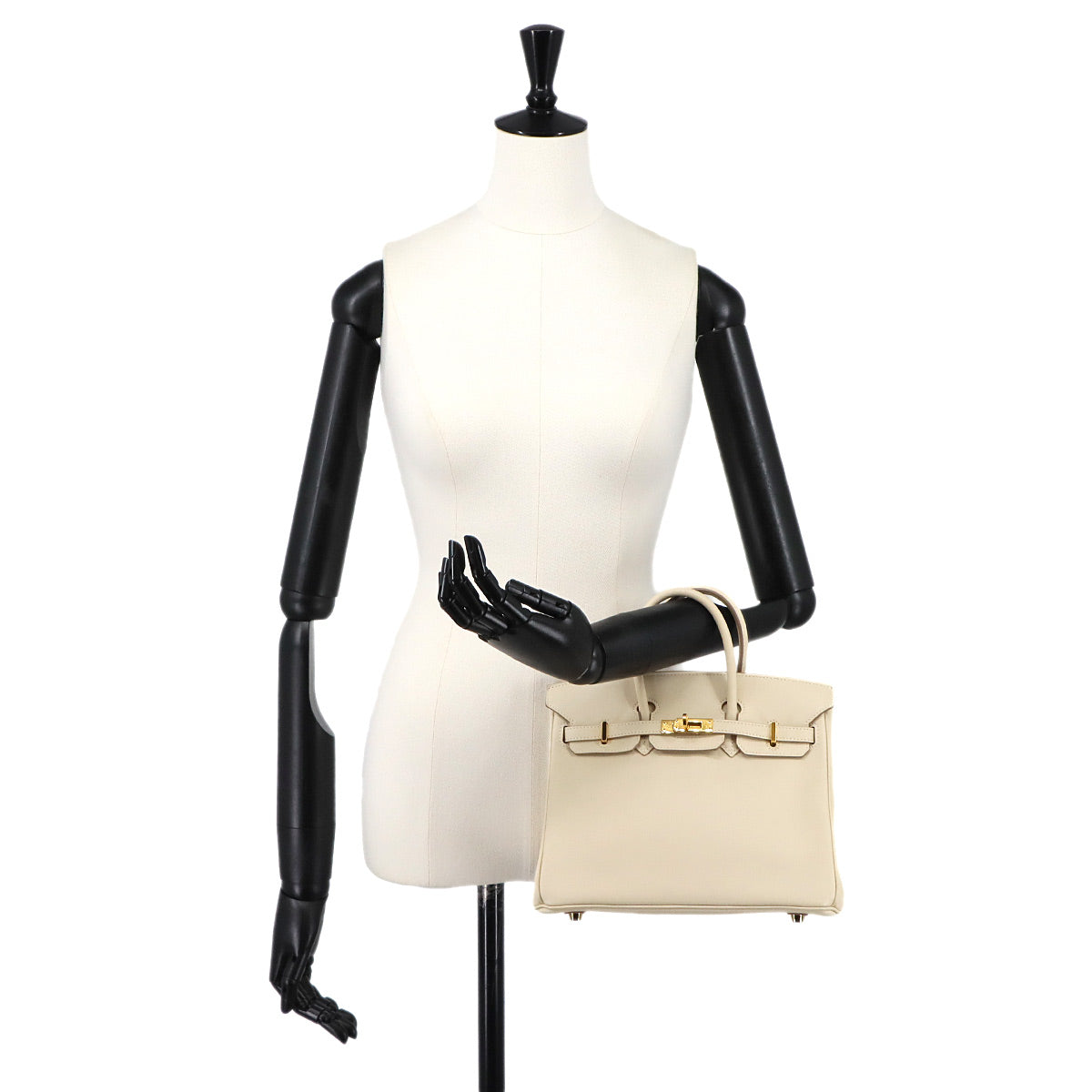 Birkin 25 Hand Bag Veau Swift Craie X Purse