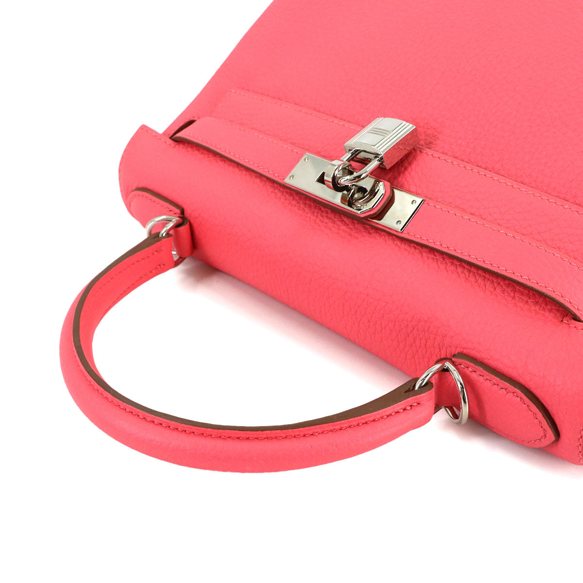 Kelly 28 2way Hand Shoulder Bag Veau Togo Rose Lipstick Purse